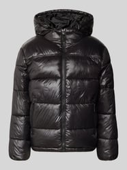 Glänzende Steppjacke mit Kapuze und Reißverschlusstaschen von REVIEW - 34