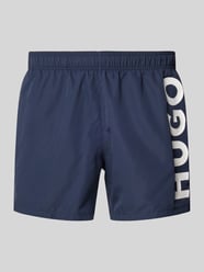 Badehose mit Label-Print Modell 'ABAS' von HUGO Blau - 30