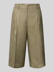 Bermudy o kroju straight fit z zakładkami w pasie od Christian Berg Woman Selection - 44
