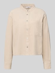 Relaxed fit overhemdblouse met borstzak, model 'Falve' van OPUS Beige - 39