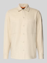 Loose fit vrijetijdsoverhemd met wol, model 'LOCKY' van BOSS Orange Beige - 27