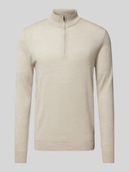 Wollpullover mit Troyer-Kragen von Profuomo Beige - 24