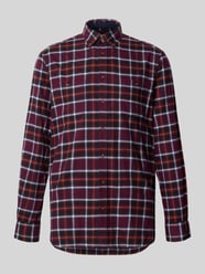 Slim Fit Freizeithemd aus Flanell mit Button-Down-Kragen von Christian Berg Men Bordeaux - 33