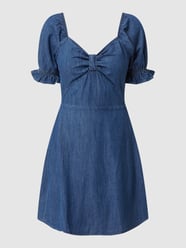 Jeansjurk met hartvormige hals, model 'Hope' van Pieces Blauw / turquoise - 31