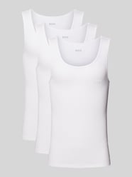 Tanktop mit Label-Stitching Modell 'ONE' im 3er-Pack von BOSS Weiß - 37