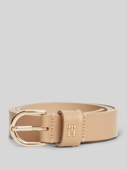 Gürtel aus echtem Leder mit Logo-Applikation von Tommy Hilfiger Beige - 47