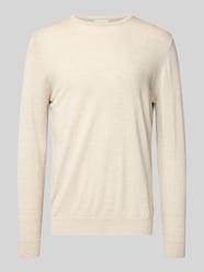 Pullover aus Merinowolle mit Rundhalsausschnitt von Profuomo Beige - 35