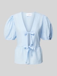 Blusenshirt mit Puffärmeln Modell 'ENGA' von Sisters Point Blau - 30