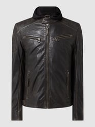 Lederjacke mit Kapuze Modell 'Ryan' von Gipsy Grau / Schwarz - 47