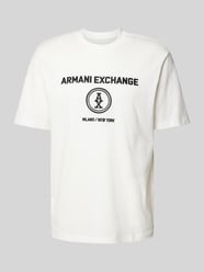 T-Shirt mit geripptem Rundhalsausschnitt von ARMANI EXCHANGE Weiß - 3