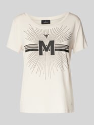 T-Shirt mit Strasssteinbesatz von monari Beige - 11