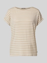 T-Shirt mit Streifenmuster von QS Beige - 38