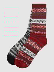 Sokken met Noors dessin in een set van 2 stuks van camano Rood - 26