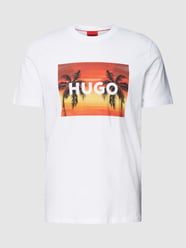 T-Shirt mit Rundhalsausschnitt Modell 'Dulive' von HUGO Weiß - 25
