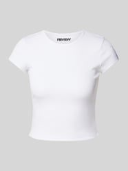 T-Shirt in Ripp-Optik von Review Weiß - 19