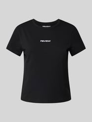 T-Shirt mit Label-Stitching von Review Schwarz - 48