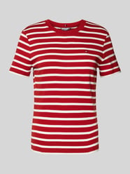 T-shirt met logostitching, model 'NEW SLIM CODY' van Tommy Hilfiger Rood - 12