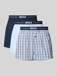 Boxershorts mit elastischem Label-Bund im 3er-Pack von BOSS Blau - 12