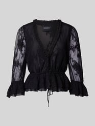 Regular Fit Bluse aus Mesh mit V-Ausschnitt von Bardot - 1