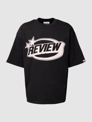 Oversized T-Shirt mit Puff Logo Print von REVIEW Schwarz - 44