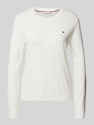 Strickpullover mit Logo-Stitching von Tommy Hilfiger Beige - 3