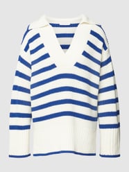 Sweter z dzianiny w paski od Rich & Royal Niebieski - 31