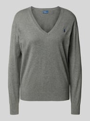 Strickpullover mit Logo-Stitching und V-Ausschnitt von Polo Ralph Lauren - 29