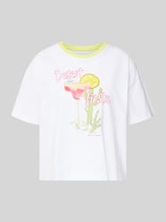 t-shirt z nadrukiem z motywem i okrągłym dekoltem od Marc Cain - 6