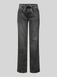 Slim Fit Jeans aus reiner Baumwolle mit Bindegürtel Modell 'BREE' von Only Grau - 35