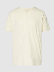 T-Shirt mit Serafino-Ausschnitt von Esprit Gelb - 25