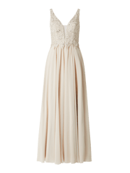 Abendkleid aus Spitze und Chiffon mit Perlen von Laona Beige - 27