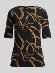 t-shirt o kroju slim fit ze wzorem na całej powierzchni model 'JUDY' od Lauren Ralph Lauren - 47