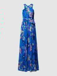 Avondjurk met all-over bloemenmotief van Adrianna Papell Blauw - 39
