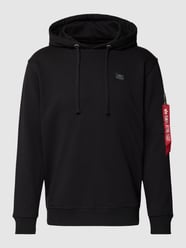 Hoodie mit Label-Applikation Modell 'X-FIT' von Alpha Industries Schwarz - 27