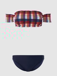 Bikini in off shoulder-look - beugelloos  van s.Oliver RED LABEL Blauw / turquoise - 4