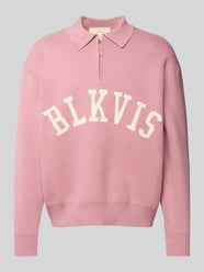 Strickpullover mit Polokragen von BLKVIS Pink - 2