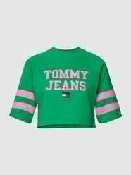 Kort T-shirt met labelstitching van Tommy Jeans Groen - 35