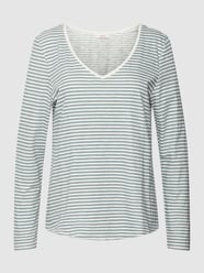 Shirt met lange mouwen en streepmotief, model 'Slub' van s.Oliver RED LABEL Blauw / turquoise - 31