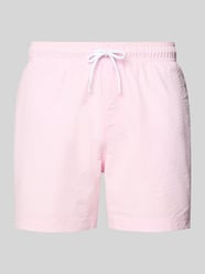 Zwembroek van seersucker met elastische band model 'MAUI OCEAN' van JACK & JONES Fuchsia - 20