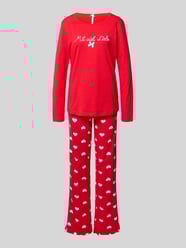 Relaxed Fit Pyjama mit Zierschleife Modell 'Mit viel Liebe' von LOUIS & LOUISA - 10
