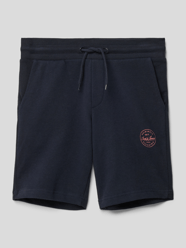 Sweatshorts aus reiner Baumwolle mit Label-Print Modell 'SHARK' von Jack & Jones Blau - 28