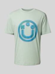 T-Shirt mit Label-Print Modell 'Nakoree' von Hugo Blue Grün - 12