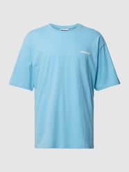T-Shirt mit Label-Detail Modell 'BASIC' von REVIEW Blau - 34