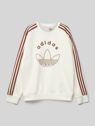 Sweatshirt mit Label-Print von adidas Originals Beige - 15