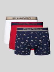Trunks im 3er-Pack mit elastischem Logo-Bund von Emporio Armani - 32