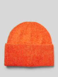 Czapka beanie z dodatkiem wełny z szerokim brzegiem z prążkowanej dzianiny od s.Oliver RED LABEL Czerwony - 41