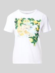 t-shirt z nadrukiem z motywem i okrągłym dekoltem od Liu Jo White - 8