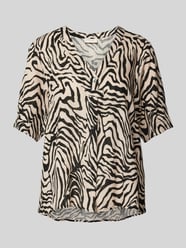 Slim Fit Blusenshirt mit V-Ausschnitt Modell 'Larin' von FREE/QUENT Beige - 25