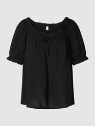 Blouseshirt van viscose, model 'Carmen' van QS by s.Oliver Zwart - 15
