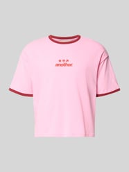 t-shirt z nadrukiem z logo i okrągłym dekoltem od ANOTHER COTTON LAB Fuksjowy - 22